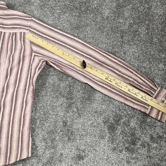 North Face Button Up Shirt Womens Large Seersucker Mesh Hiking Fishing Stripe - Picture 11 of 12